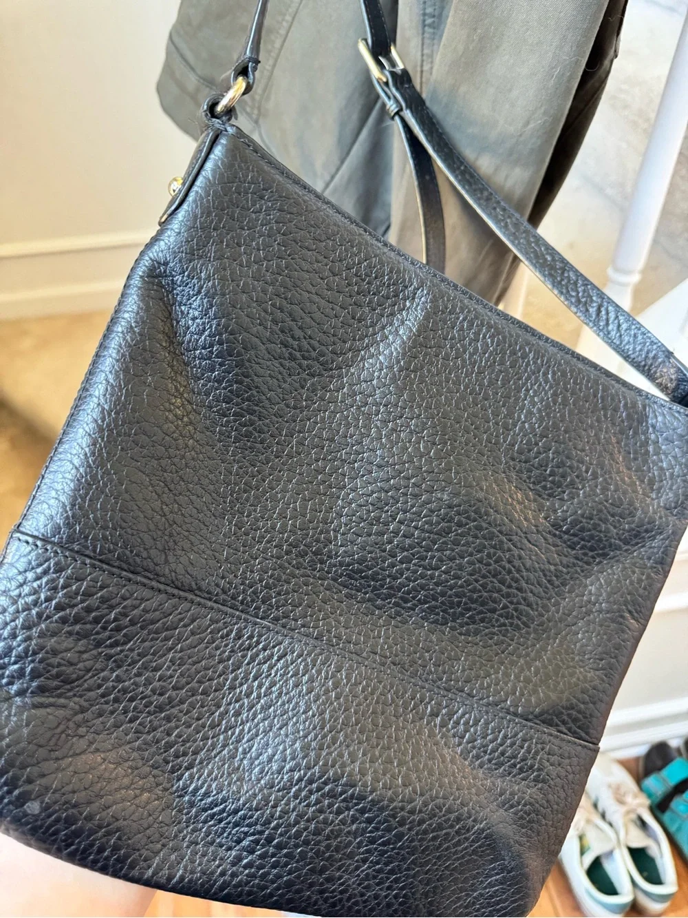 kate spade Black Pebbled Leather Crossbody Organizer